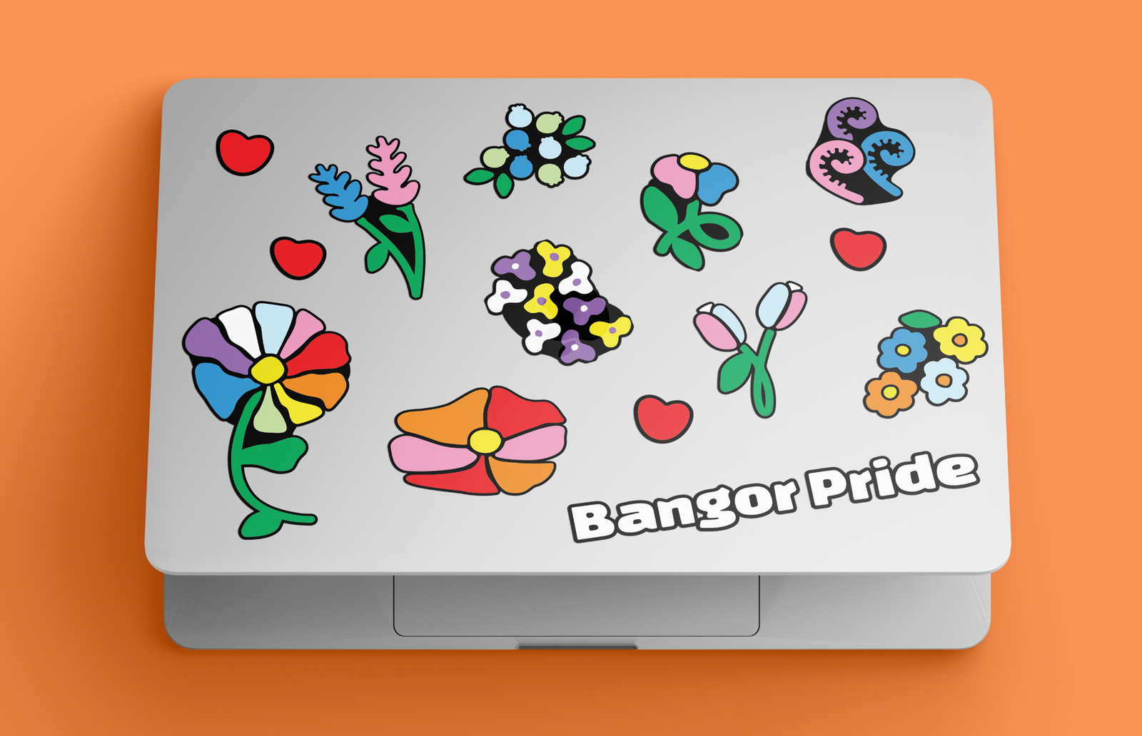 Bangor Pride 2024 floral stickers