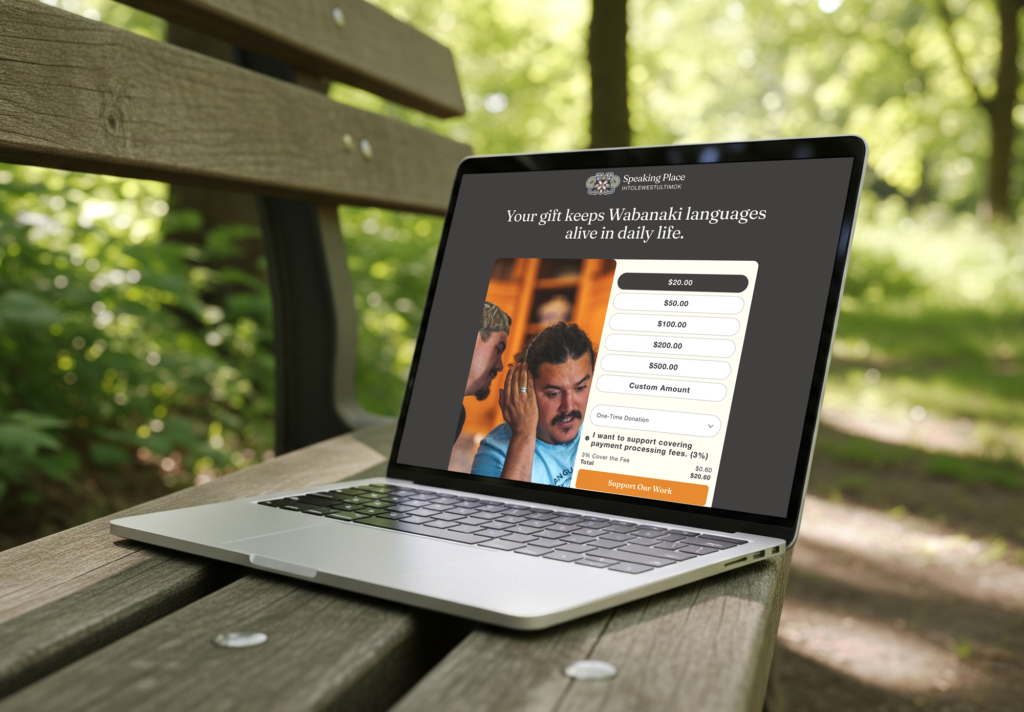 Mockup of redesigned Speaking Place donation form