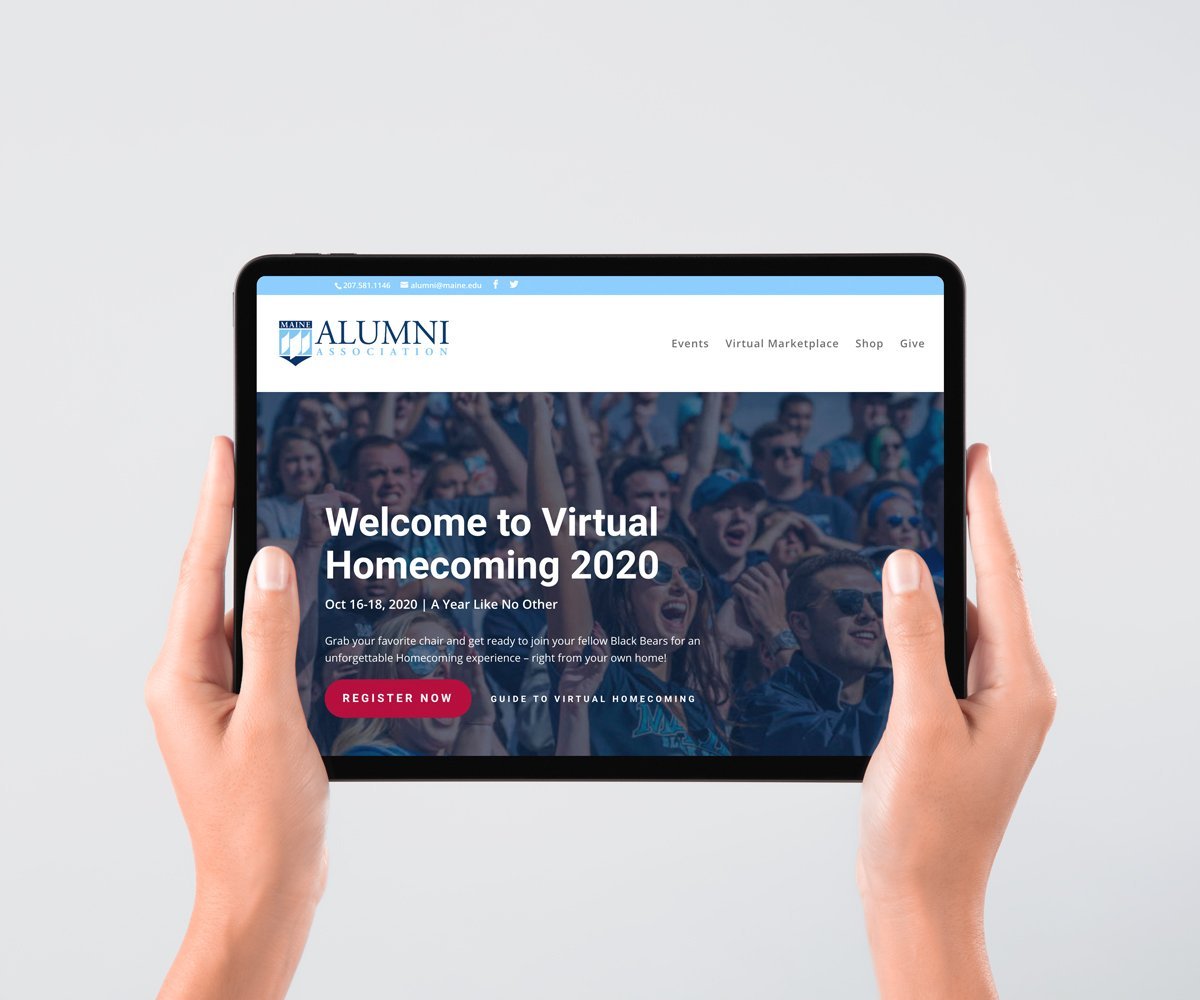 Maine Virtual Homecoming ipad homepage
